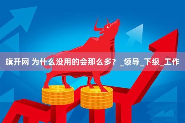 旗开网 为什么没用的会那么多？_领导_下级_工作