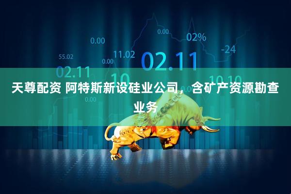 天尊配资 阿特斯新设硅业公司，含矿产资源勘查业务